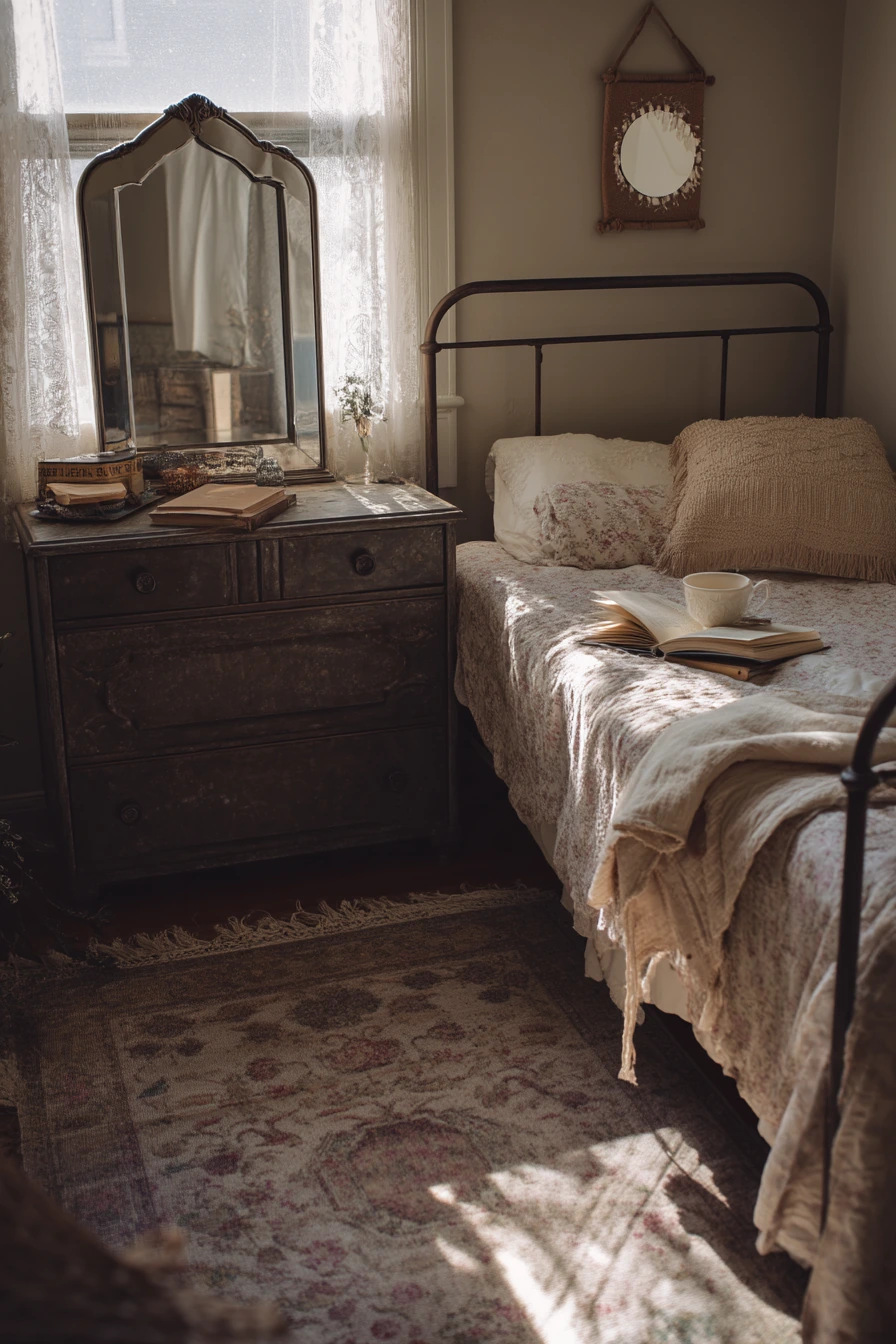 Vintage-Inspired Bedroom with Soft Character