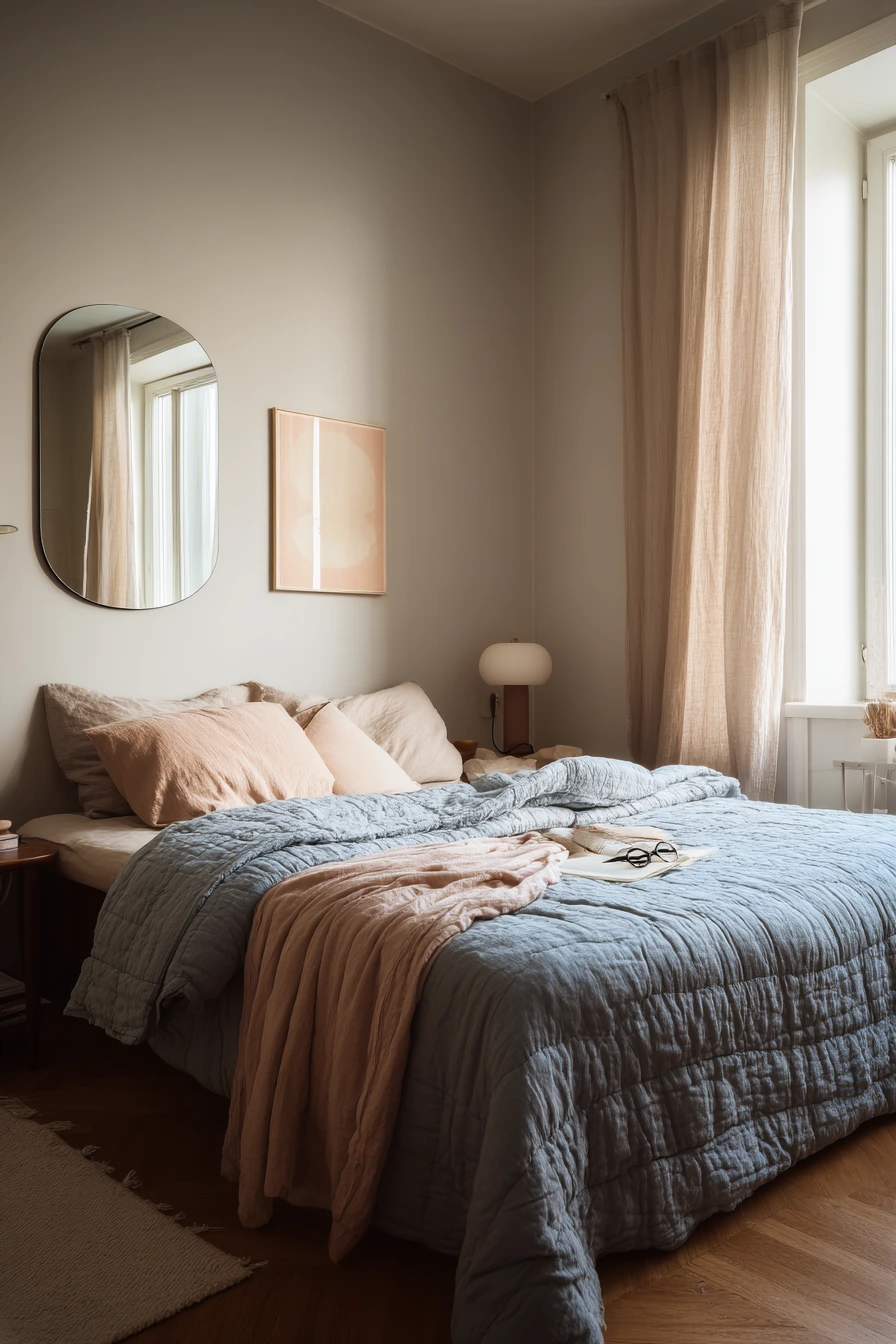 Soft Color Apartment Bedroom