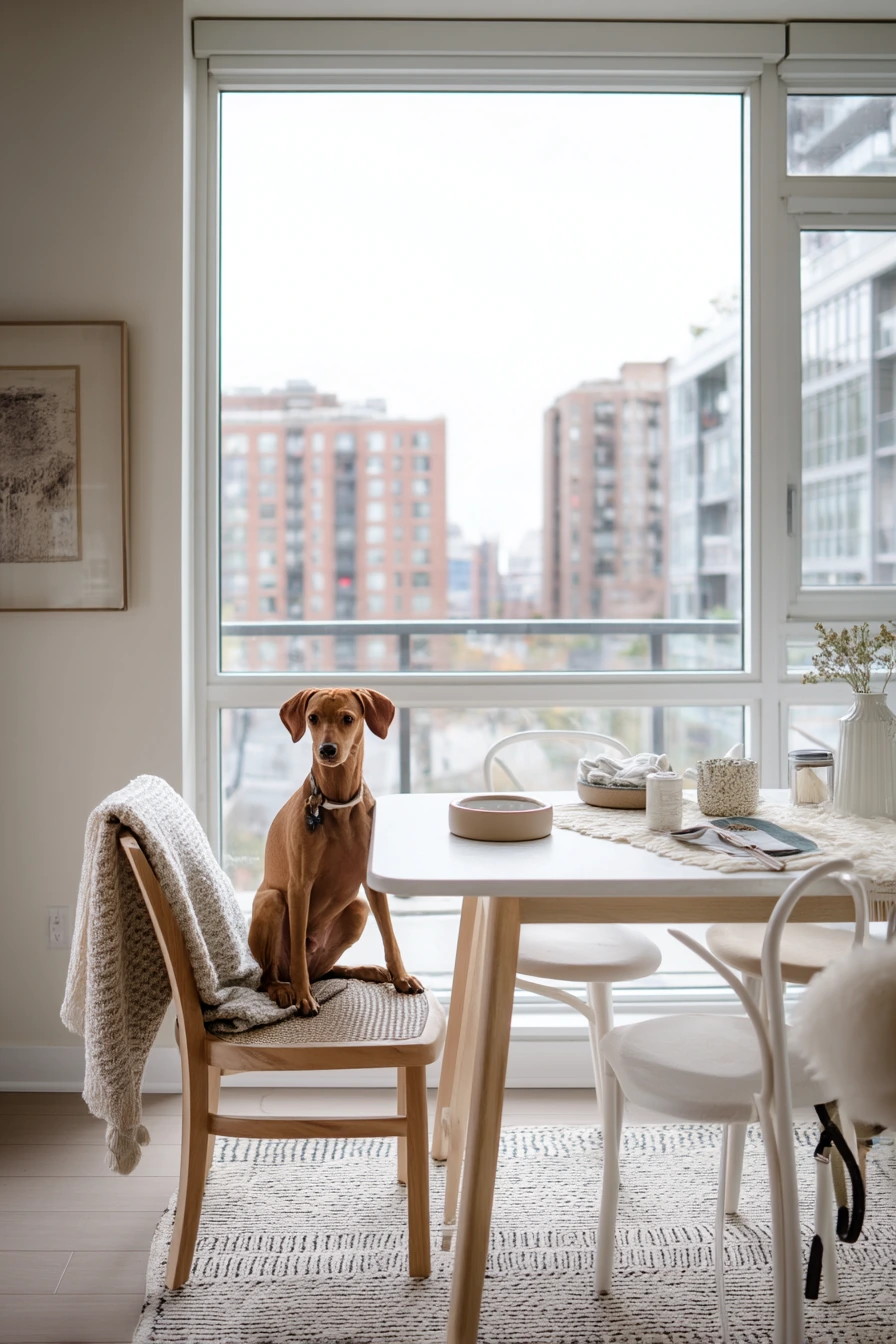 Pet-Friendly Dining Area with Easy-Clean Surfaces