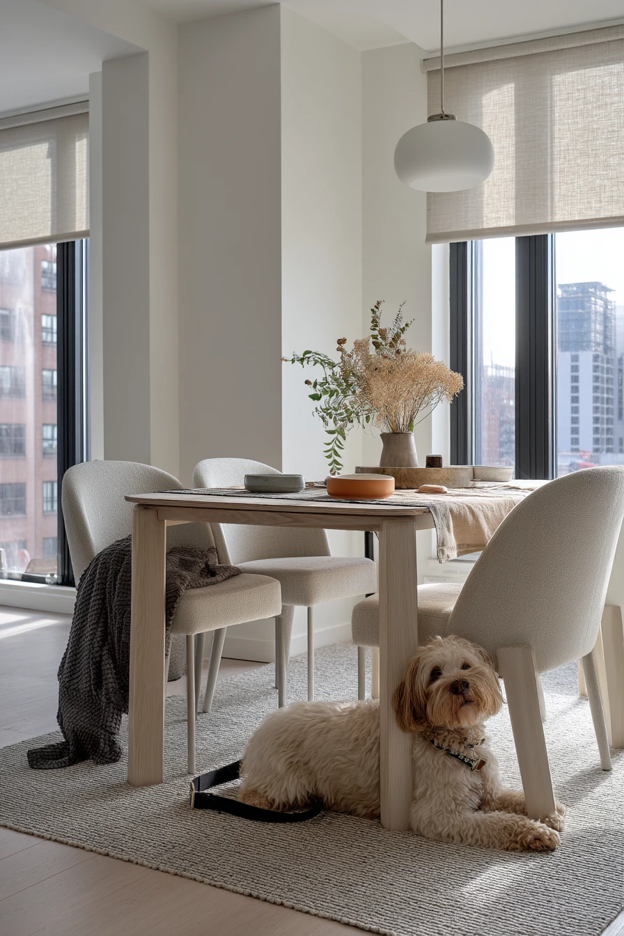 Pet-Friendly Dining Area with Easy-Clean Surfaces