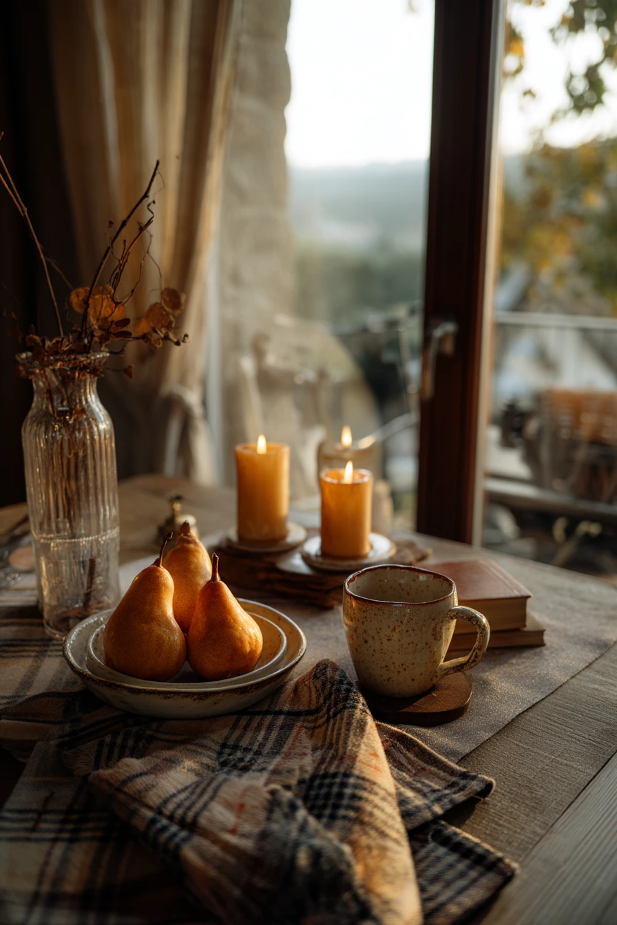 Seasonal Autumn Dining Setup in an Apartment