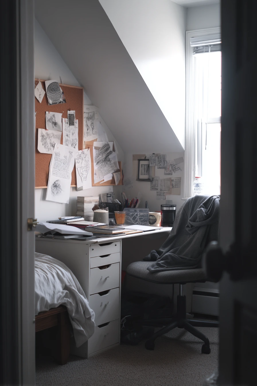 Teen Attic Study Bedroom