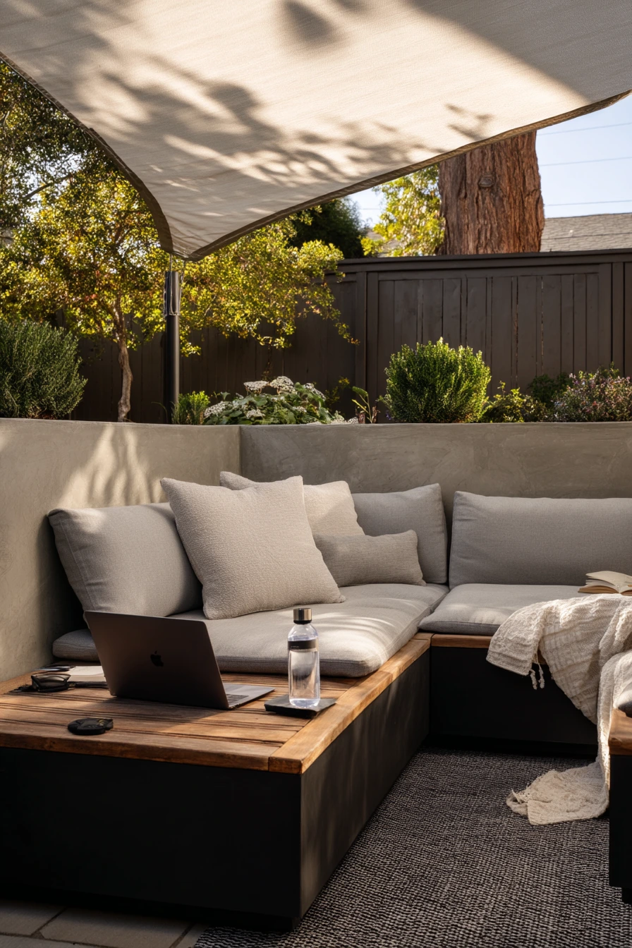 Modern Shade-Sail Patio Escape