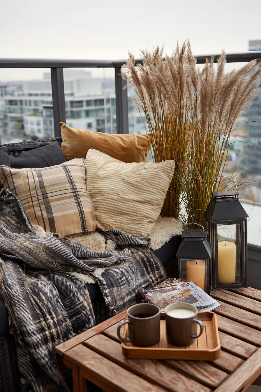 6. Cozy Autumn Balcony Decor