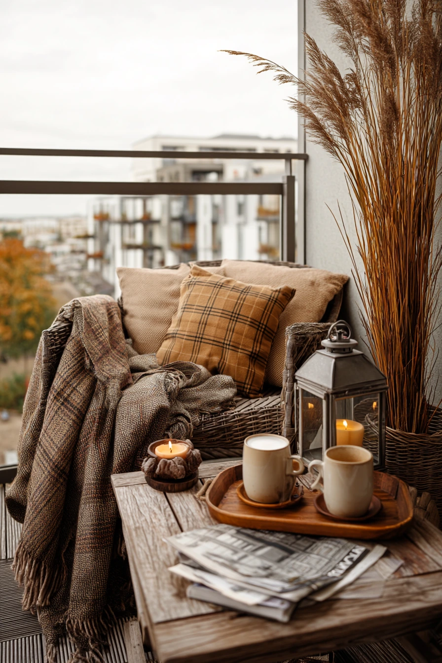 6. Cozy Autumn Balcony Decor