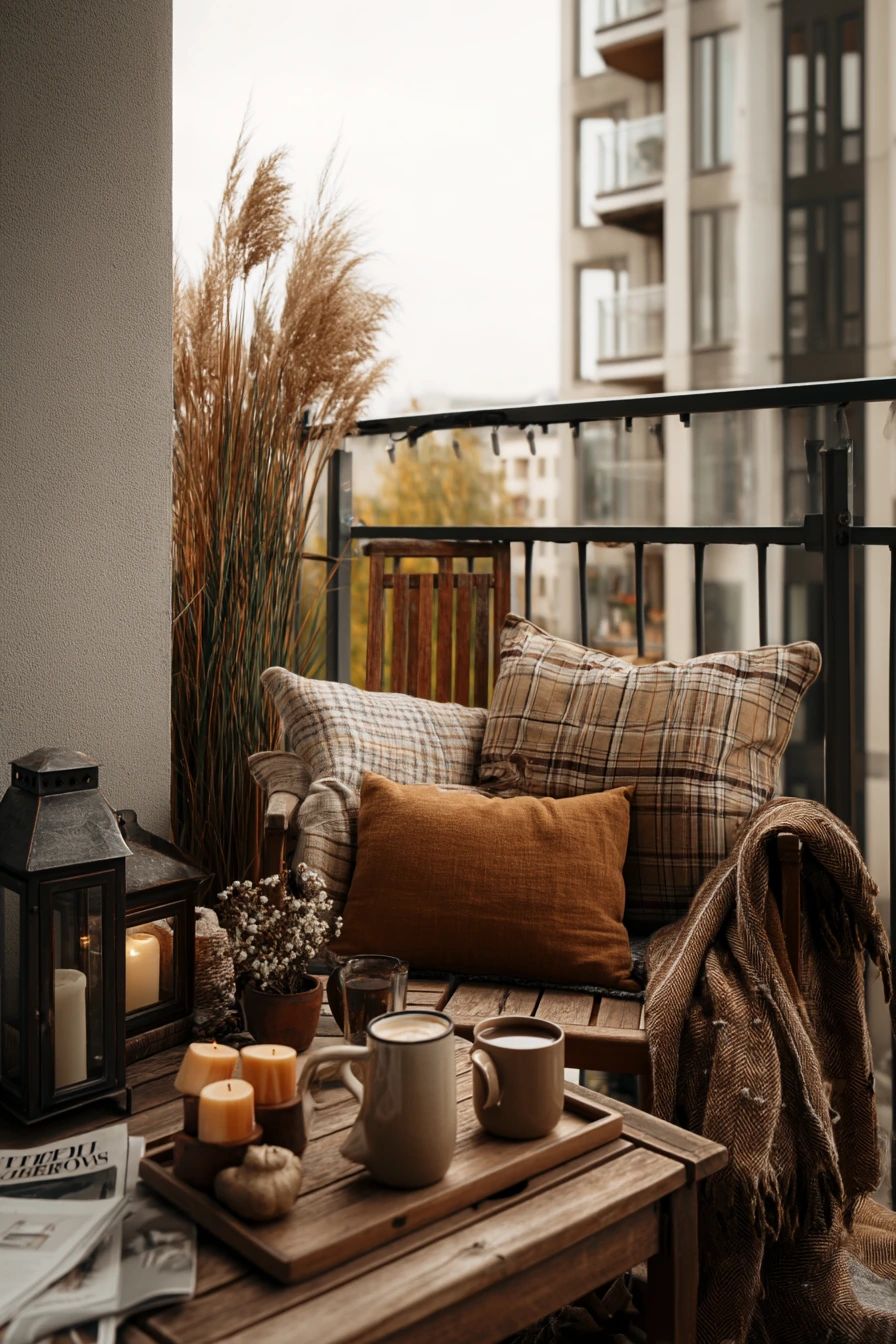 6. Cozy Autumn Balcony Decor