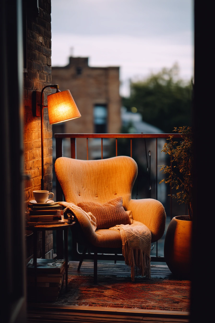 10. Evening Reading Balcony Hideaway