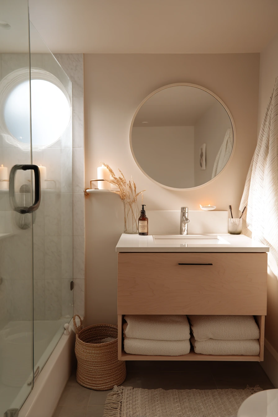 Basement Apartment with Spa-Like Bathroom Corner