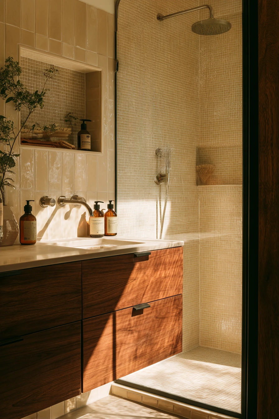 Warm Wood and Tile Retreat