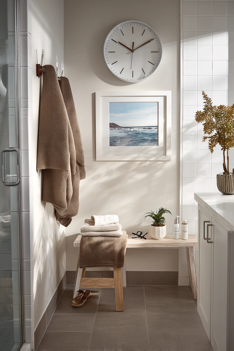 Aging-in-Place Bathroom with Calm Visual Cues