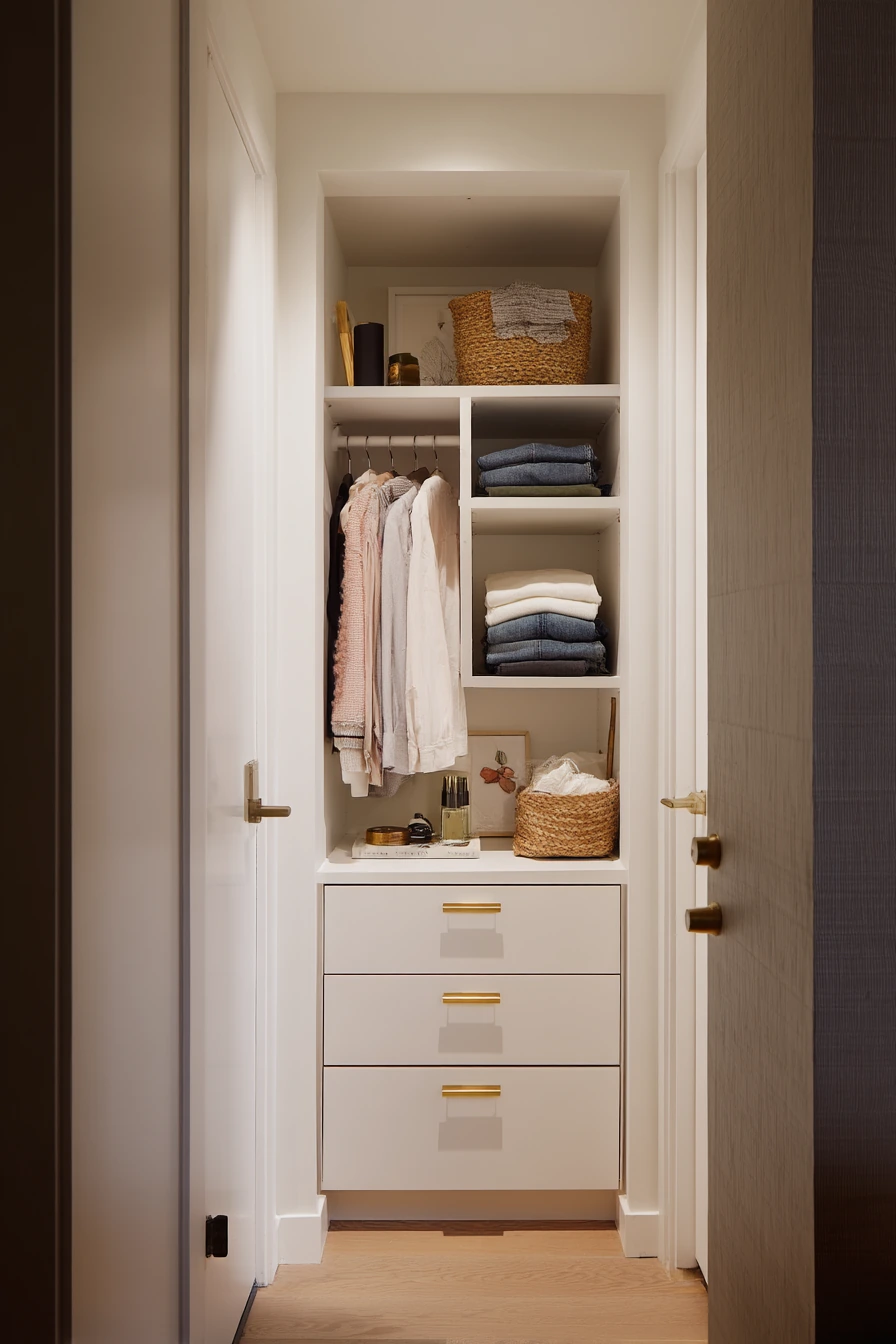Tiny Closet with Custom Built-Ins