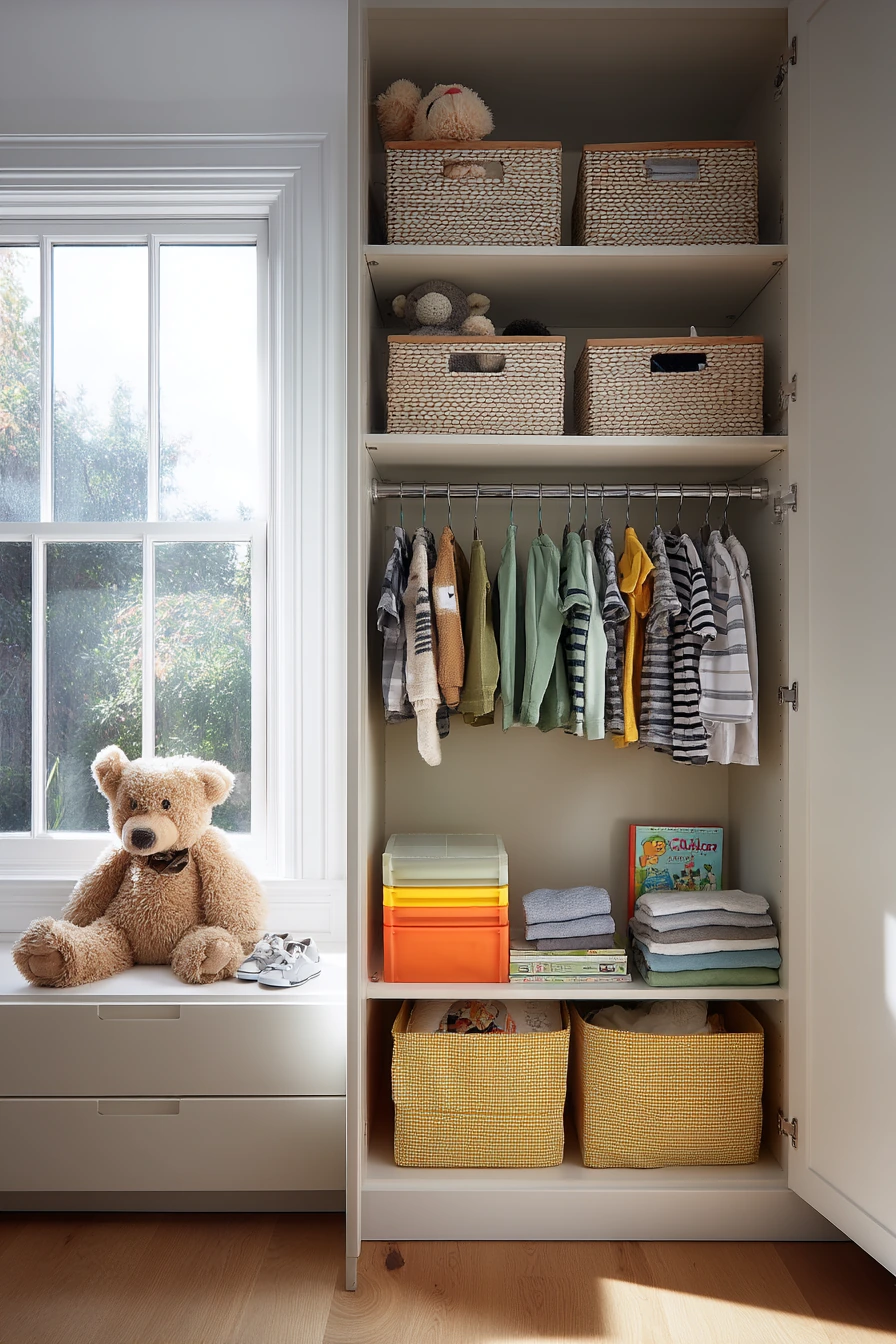 Kids’ Bedroom Closet with Toy Storage