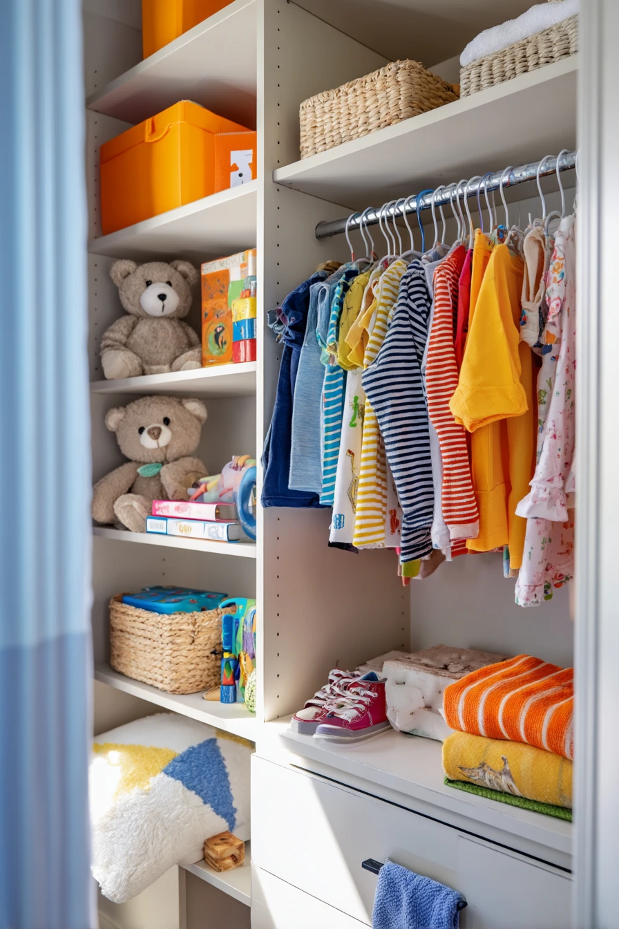 Kids’ Bedroom Closet with Toy Storage