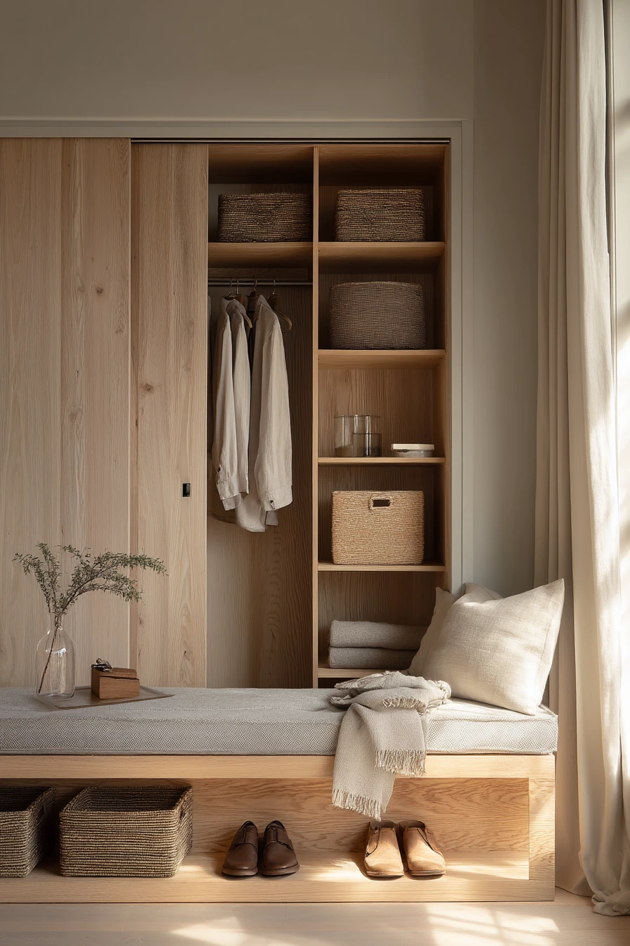 Small Bedroom Closet with Sliding Doors