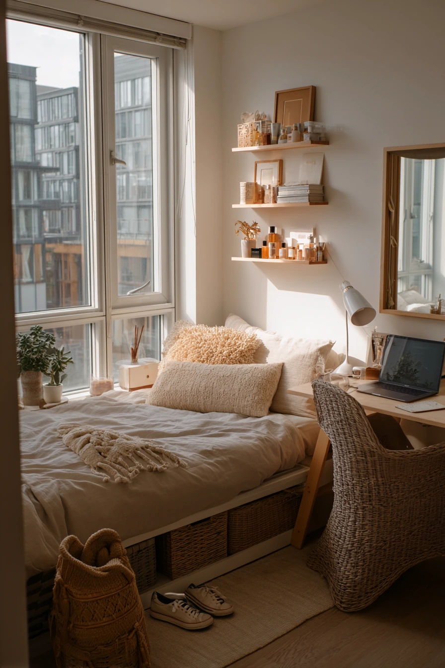 Small Space Bedroom with Smart Storage