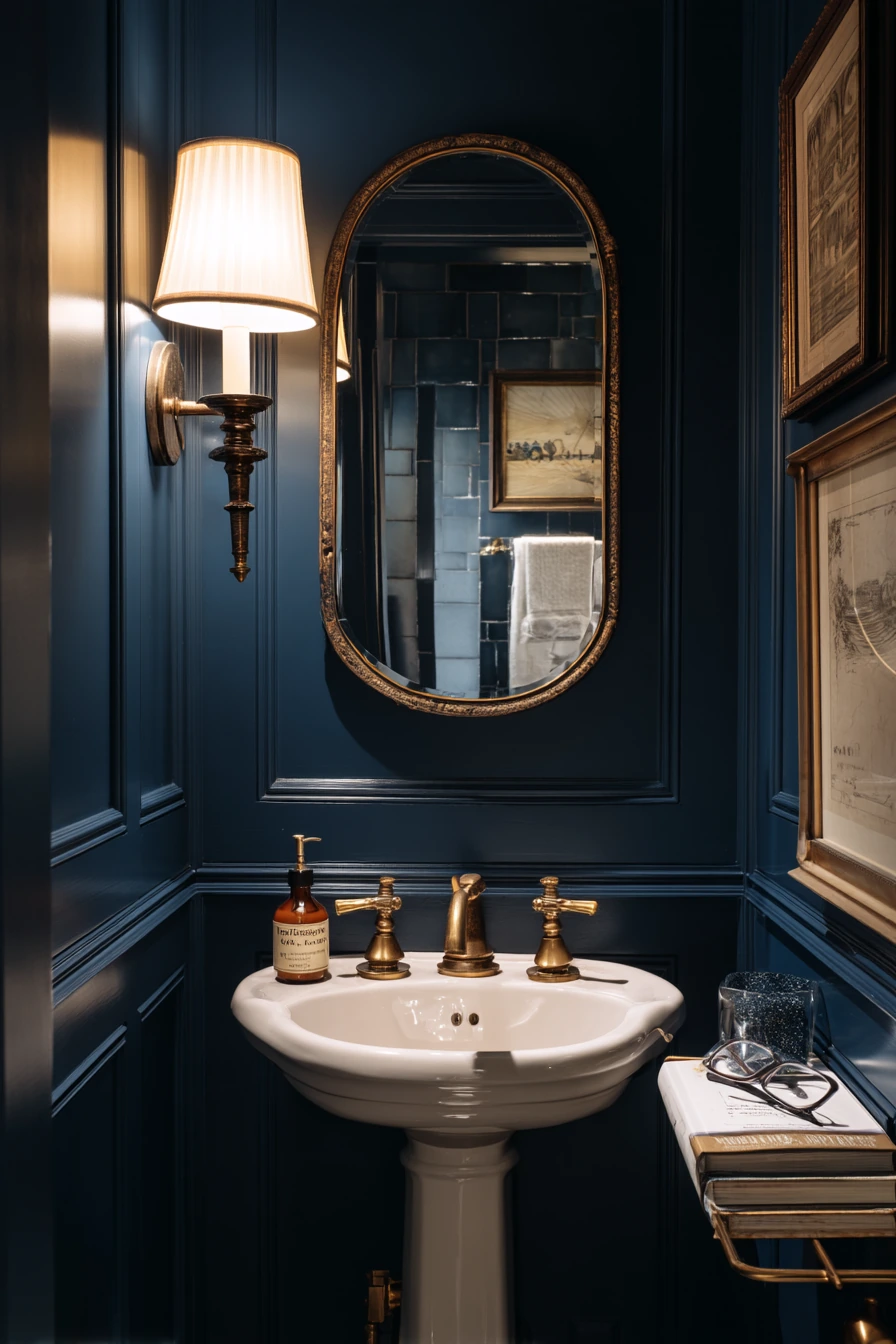 8. Blue Powder Room for Guests