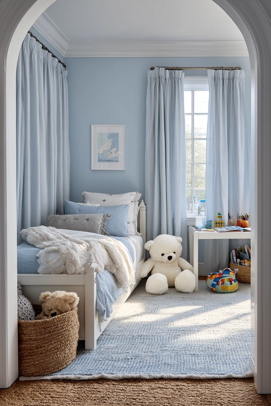 Kid-Friendly Blue Bedroom