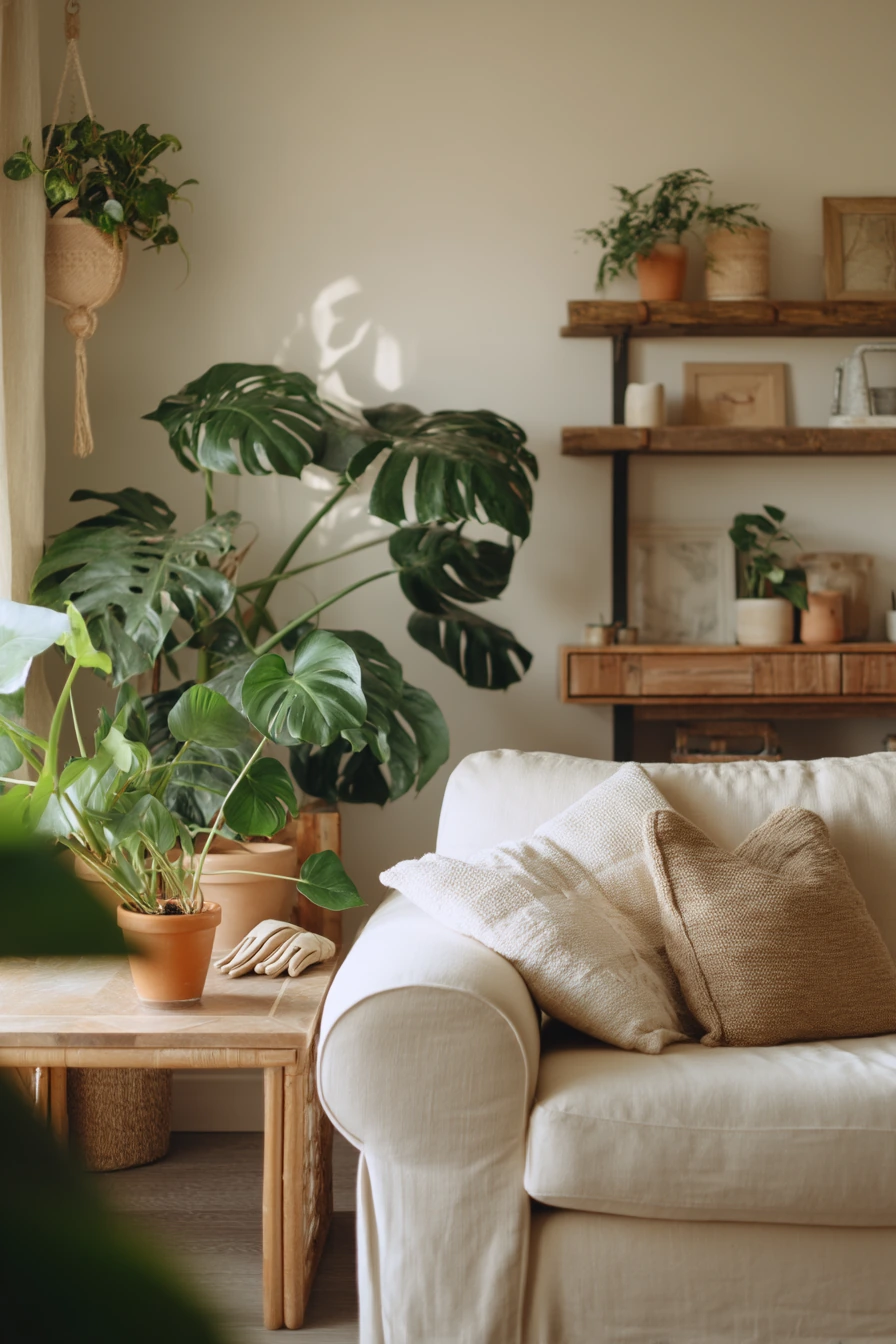 Plant-Filled Boho Space With Soft Shadows