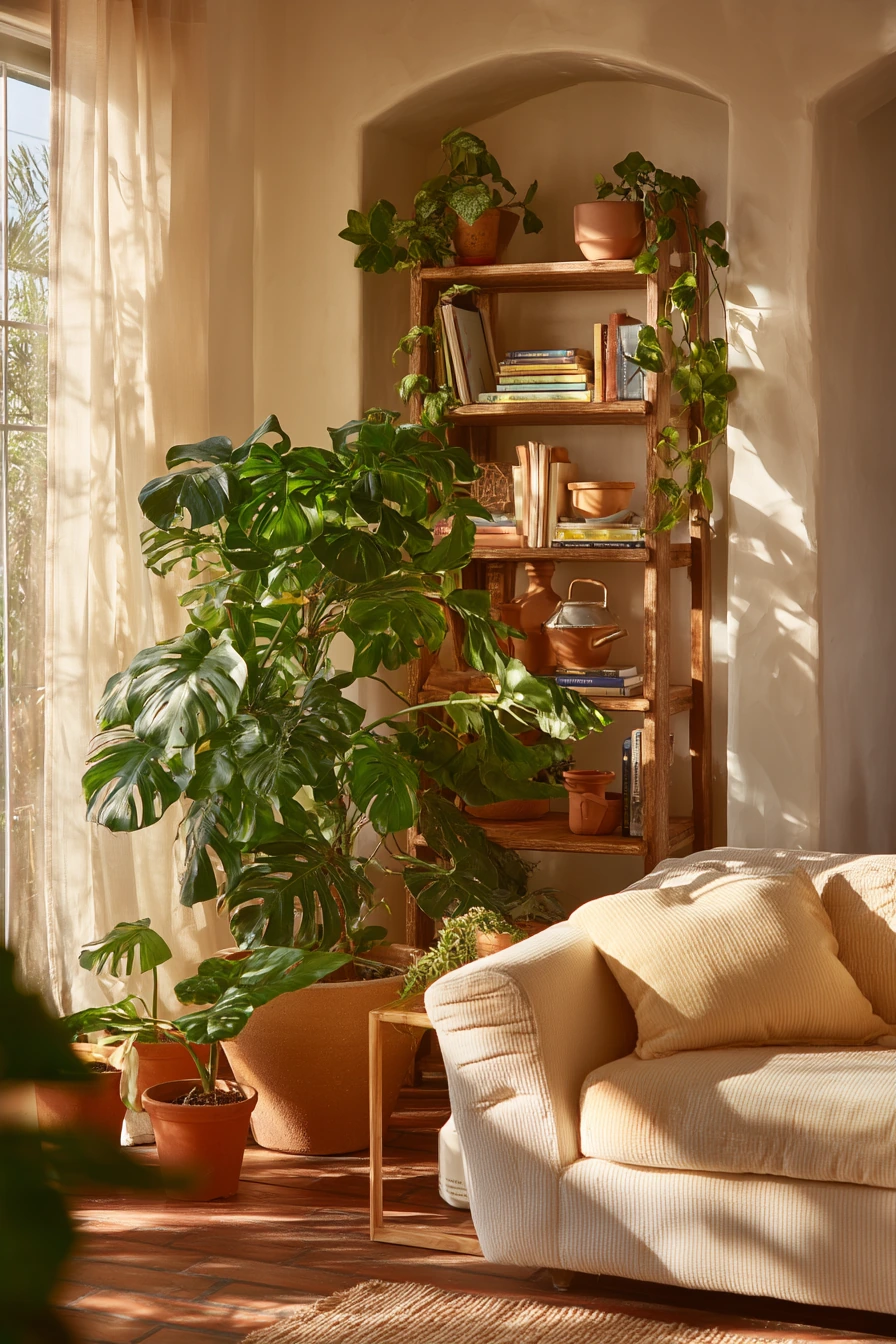 Plant-Filled Boho Space With Soft Shadows