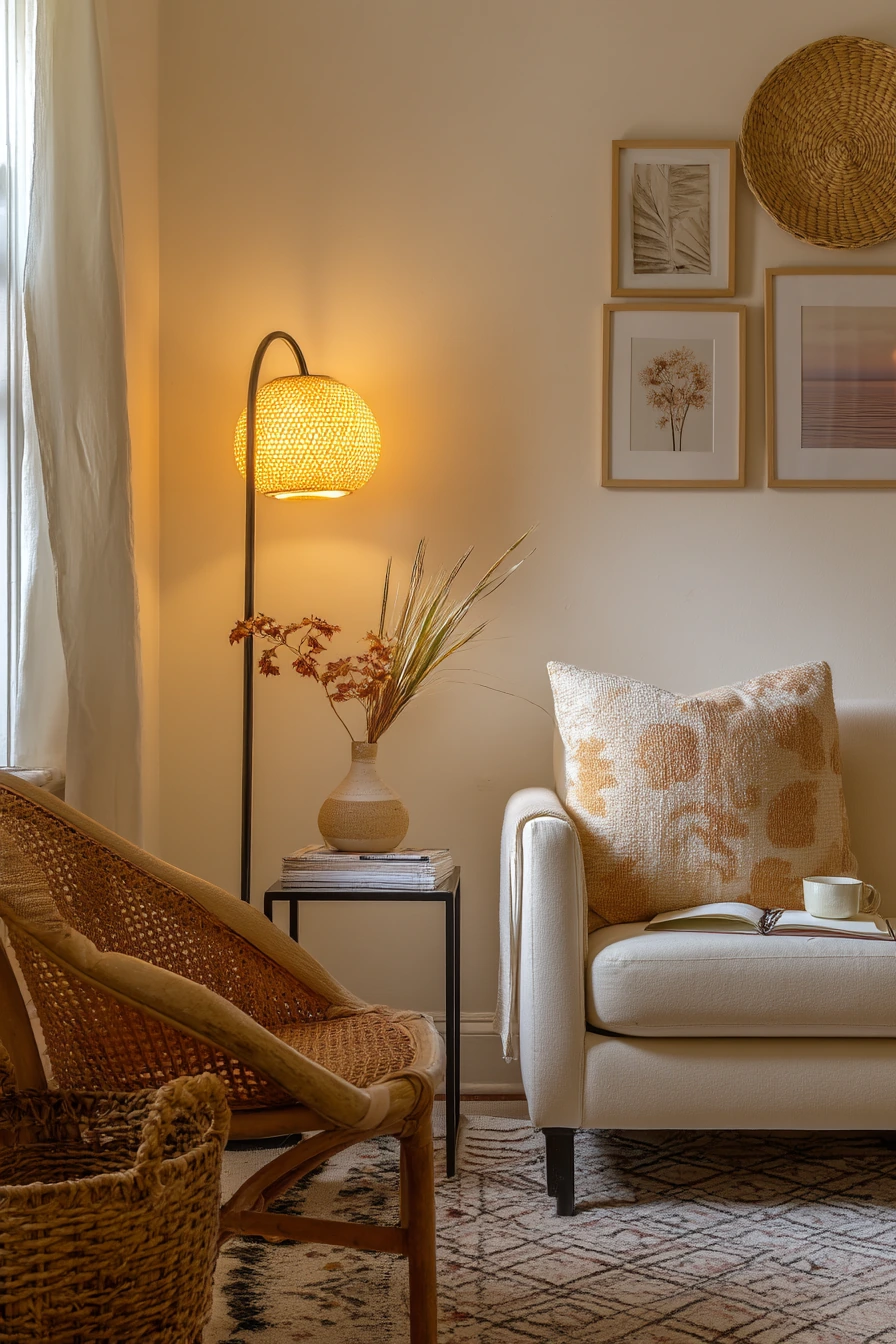 Small Apartment Corner With Renter-Friendly Boho Layers