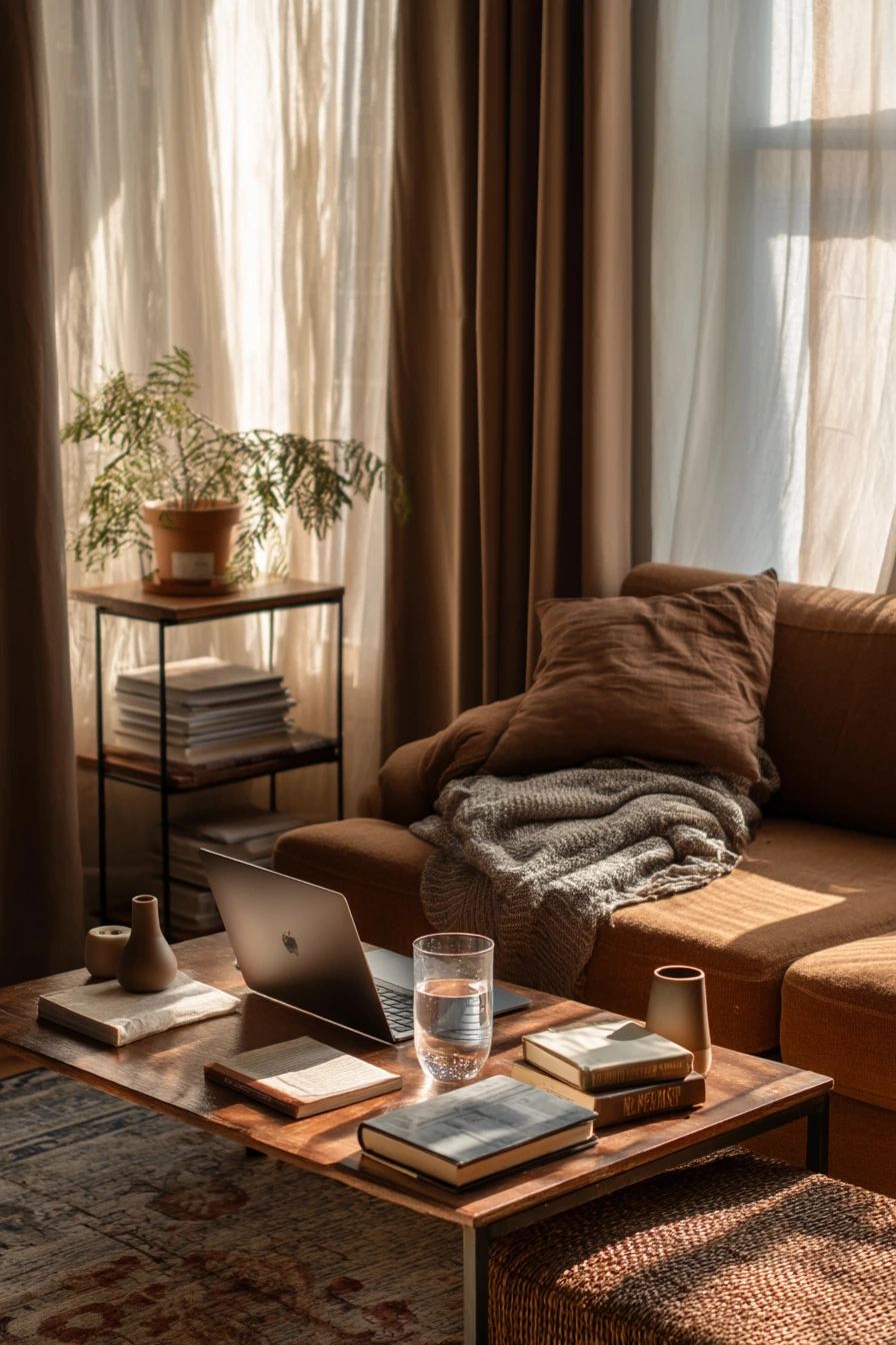 Small Apartment Brown Cozy Corner