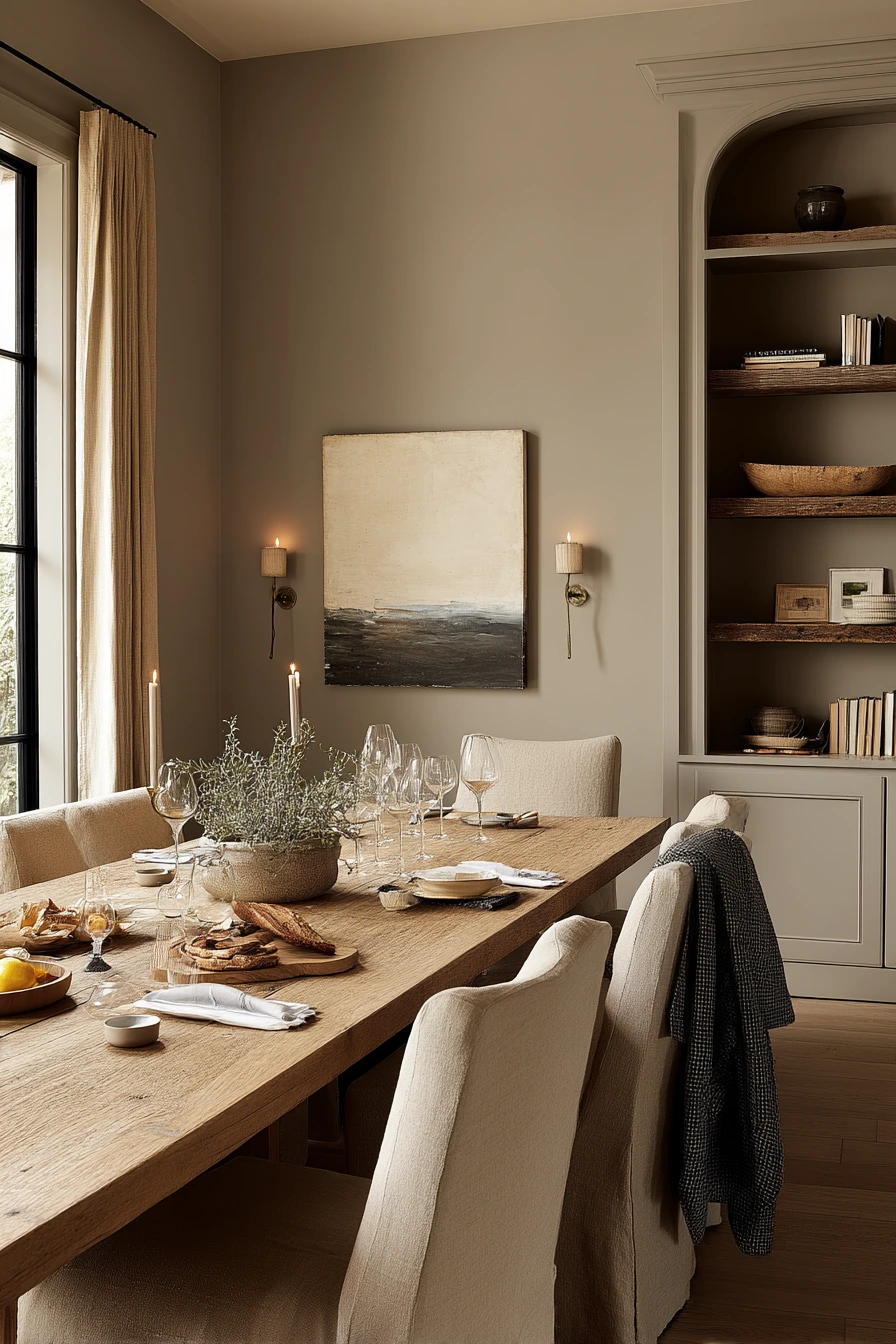 Muted Taupe Entertaining Room