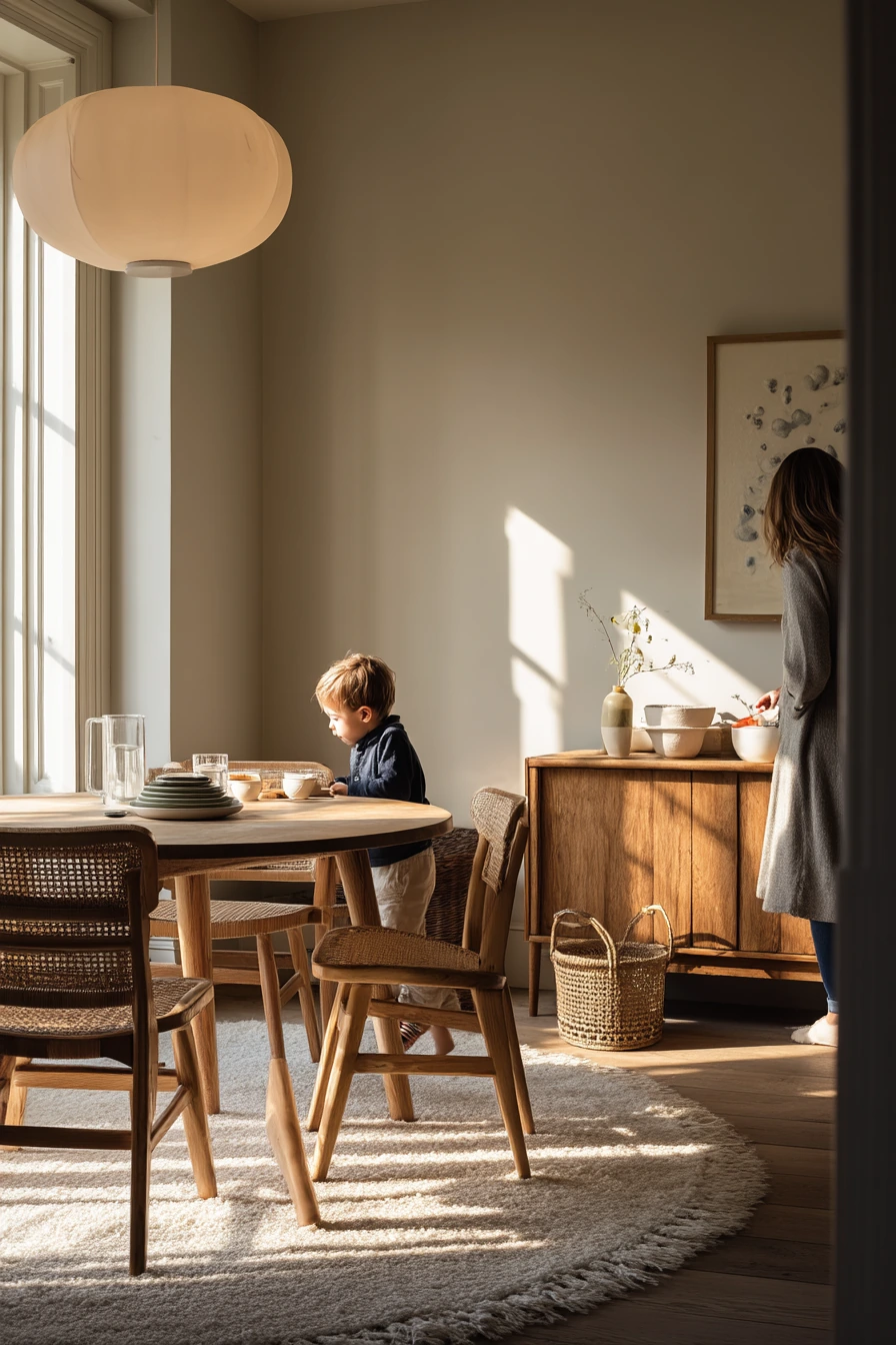 Warm Greige Family Dining Room