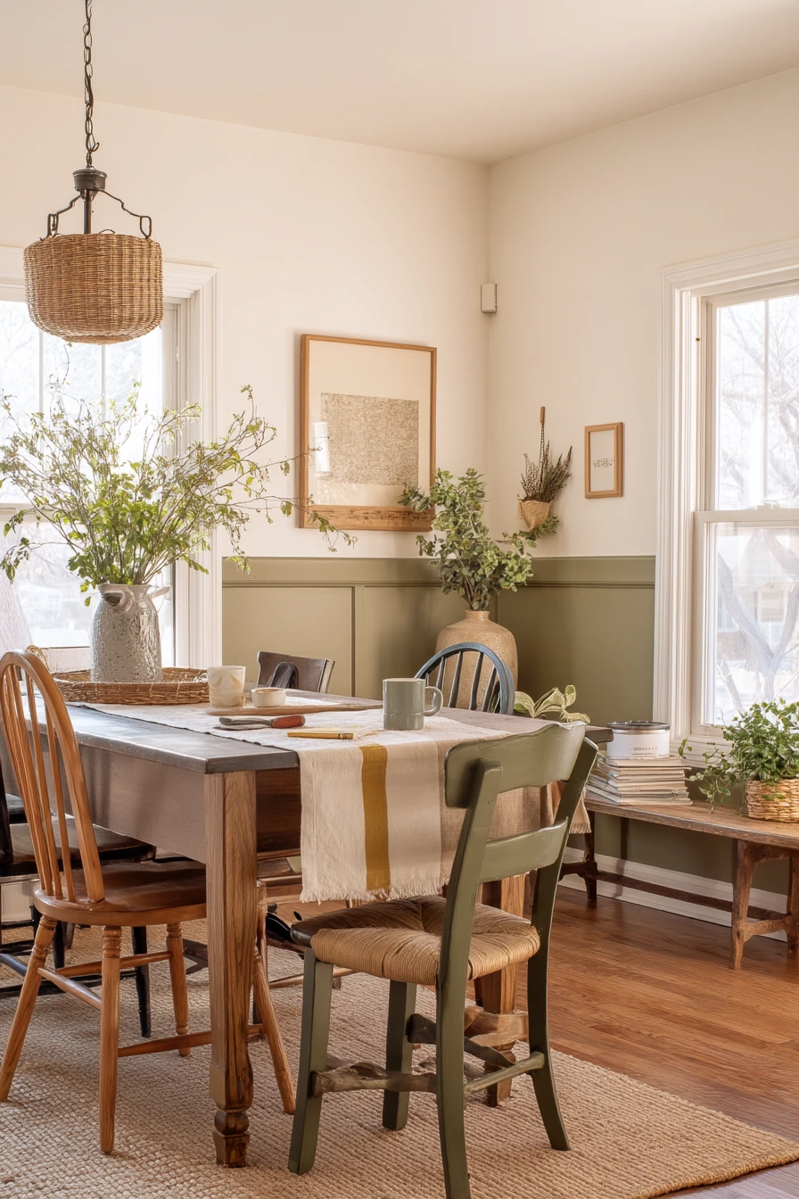Budget Refresh with Painted Chair Rail