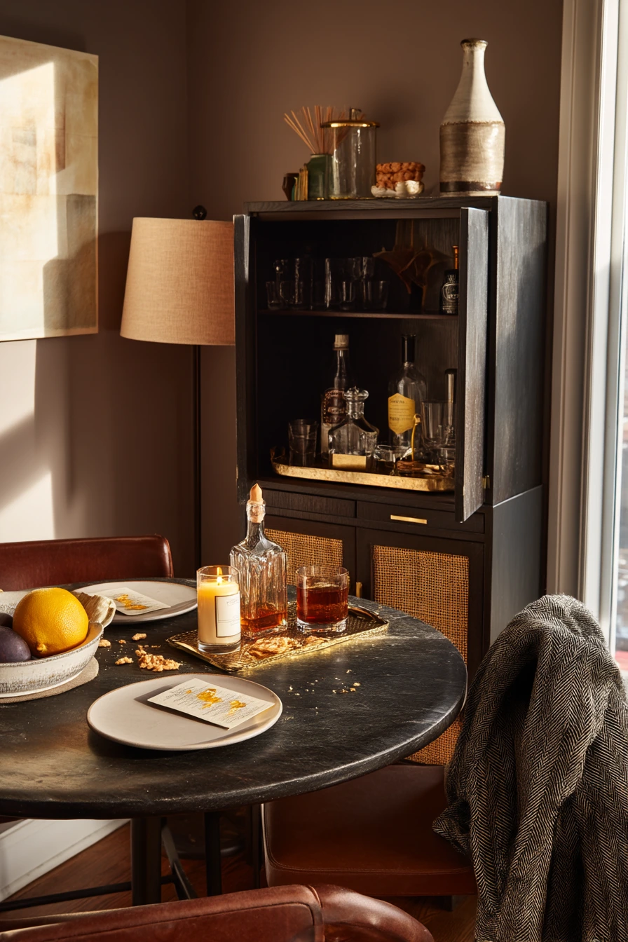 Entertaining-Ready Bar Cabinet Corner
