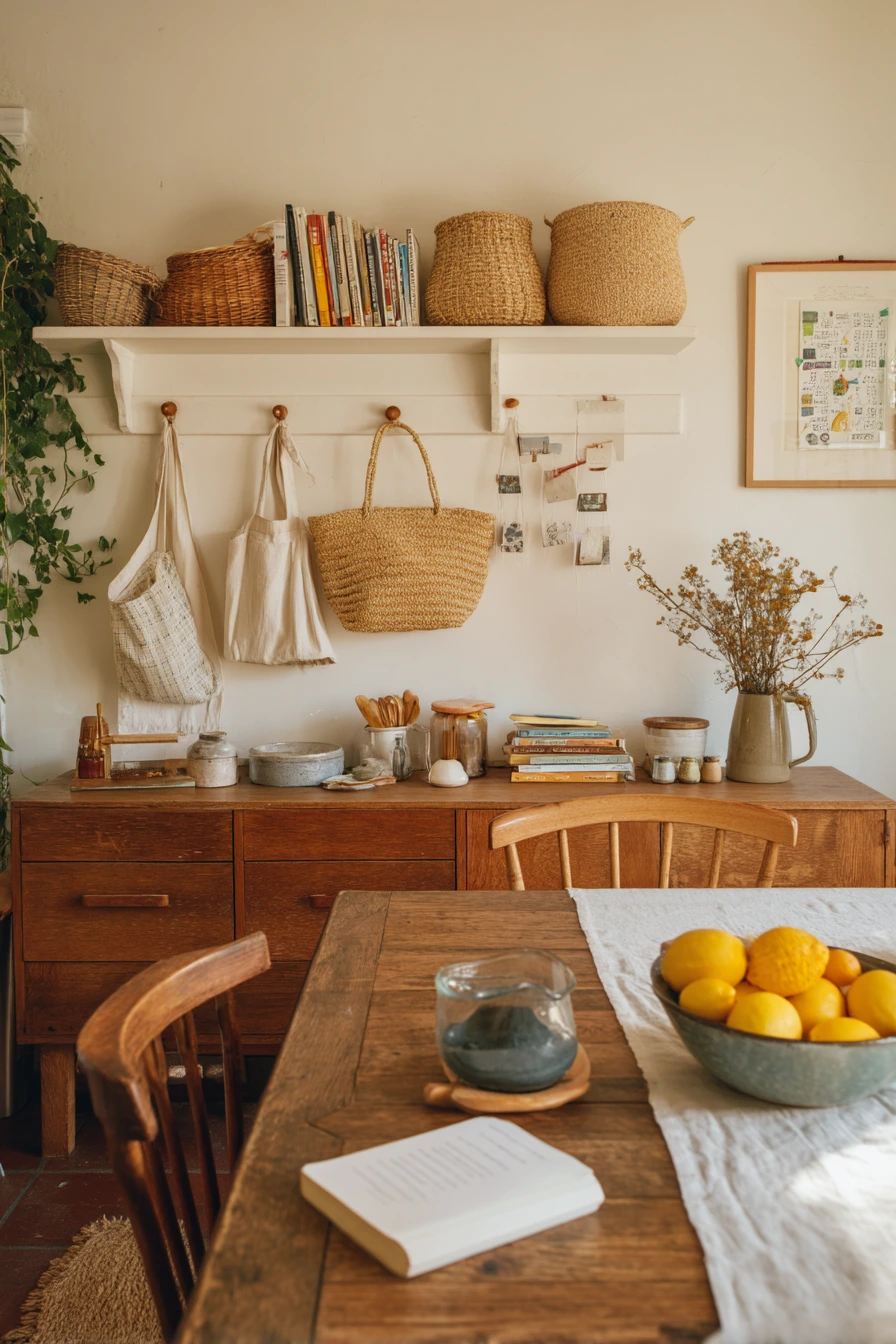 DIY Peg Rail and Basket Storage