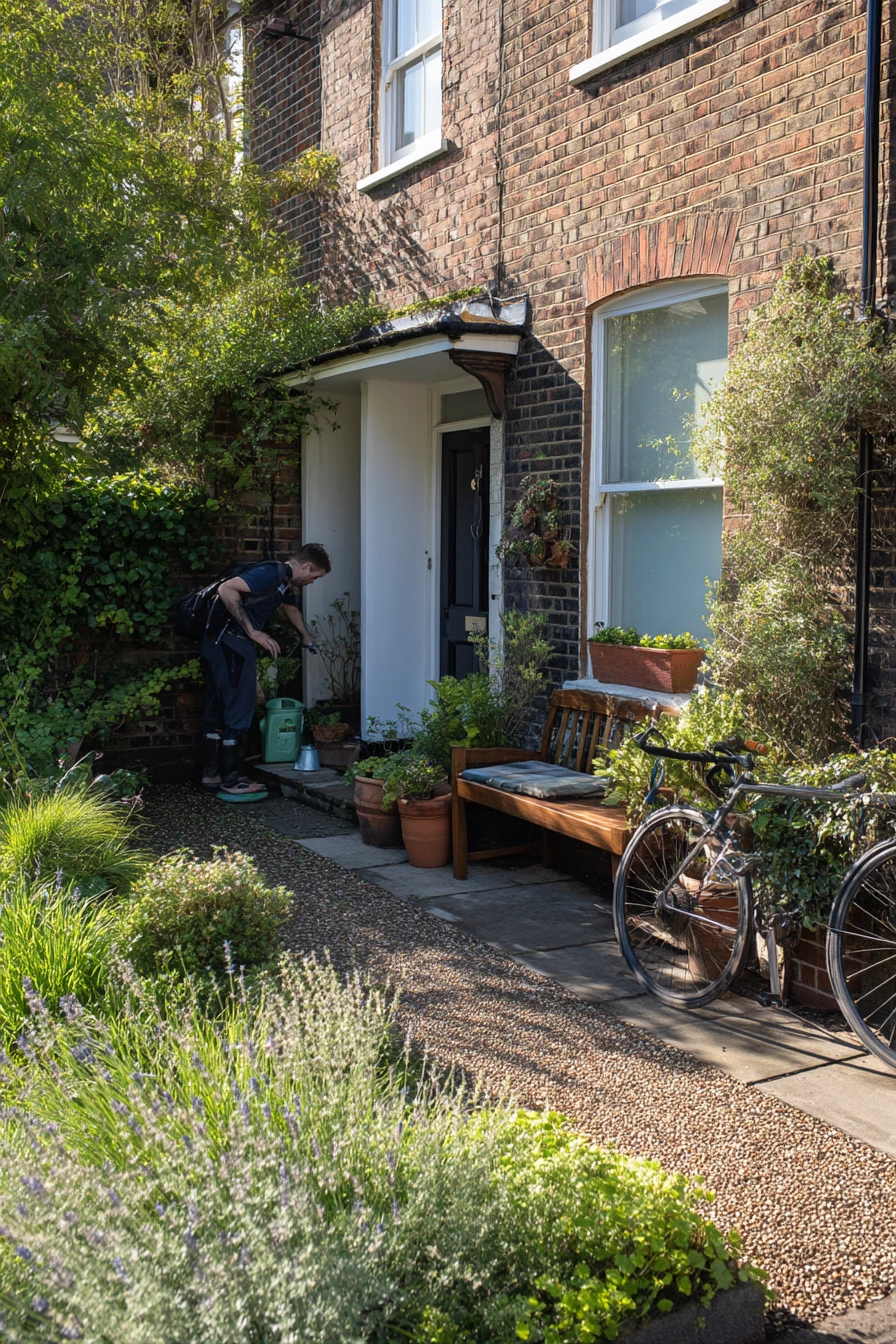 Compact Front Garden for a Narrow Row House