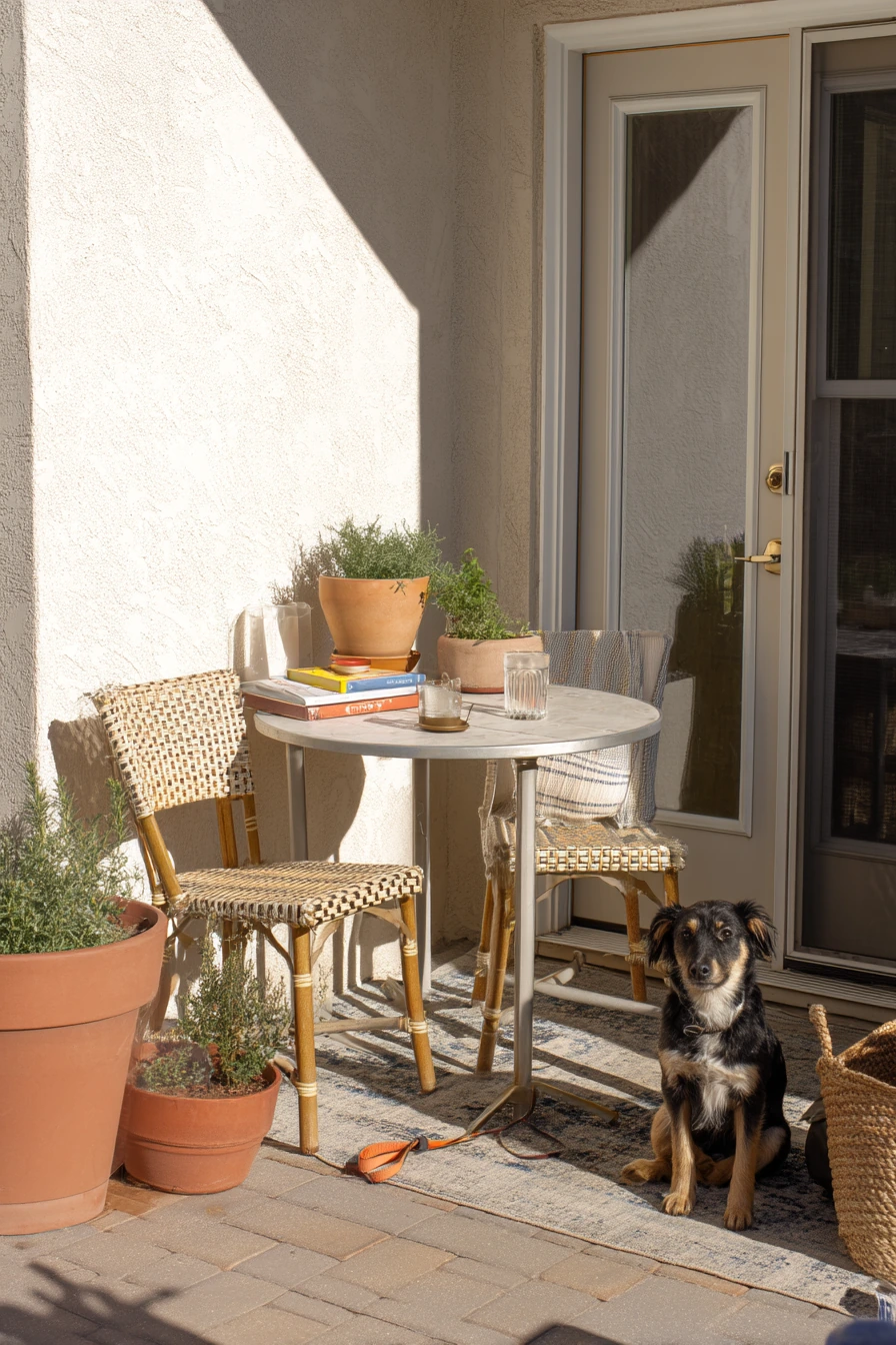 Small Front Patio for Morning Coffee