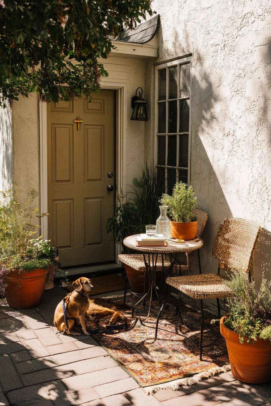Small Front Patio for Morning Coffee