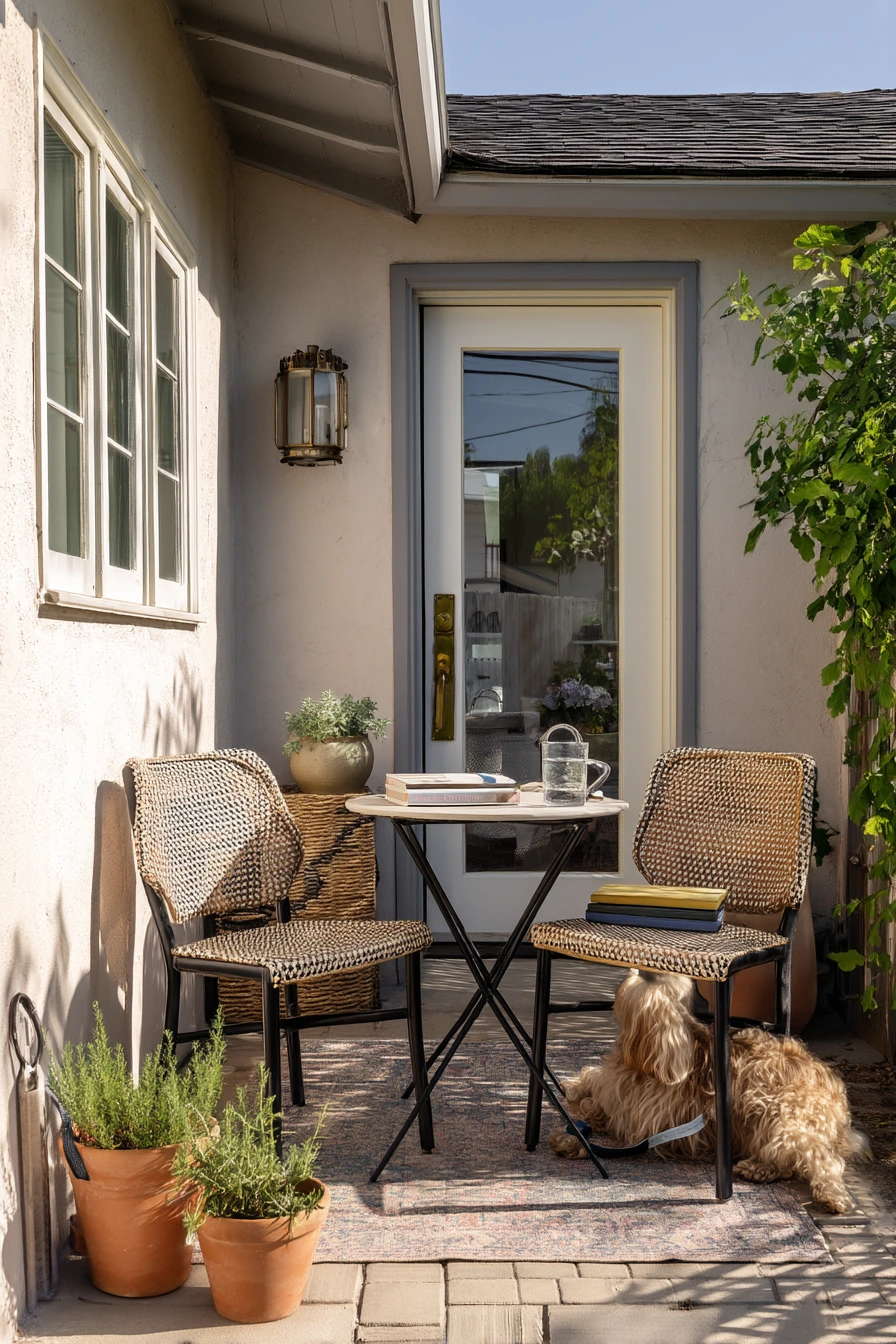 Small Front Patio for Morning Coffee