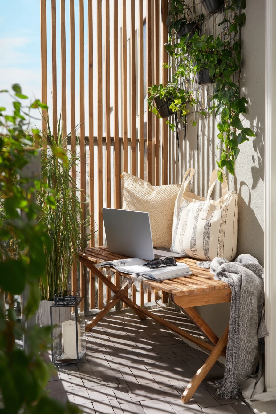 Renter-Friendly Balcony Bench