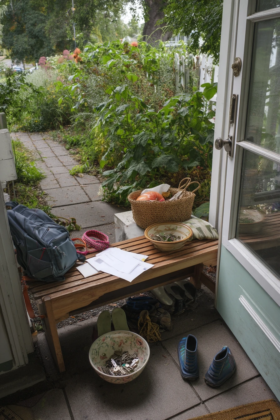 Entry Garden Bench Drop Zone