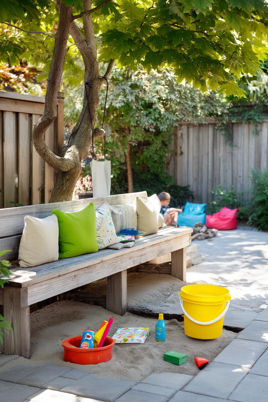 Kid-Friendly Backyard Bench