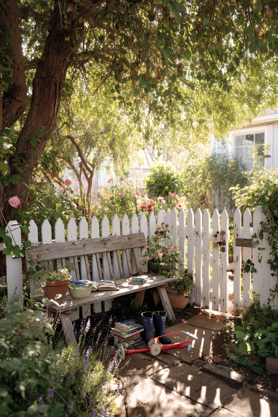 Cottage Fence With Climbing Roses