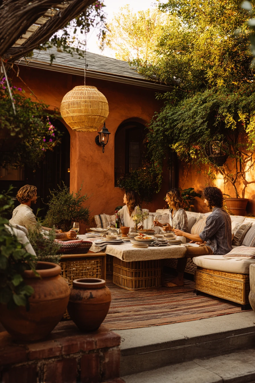 Boho Bamboo Fence Patio