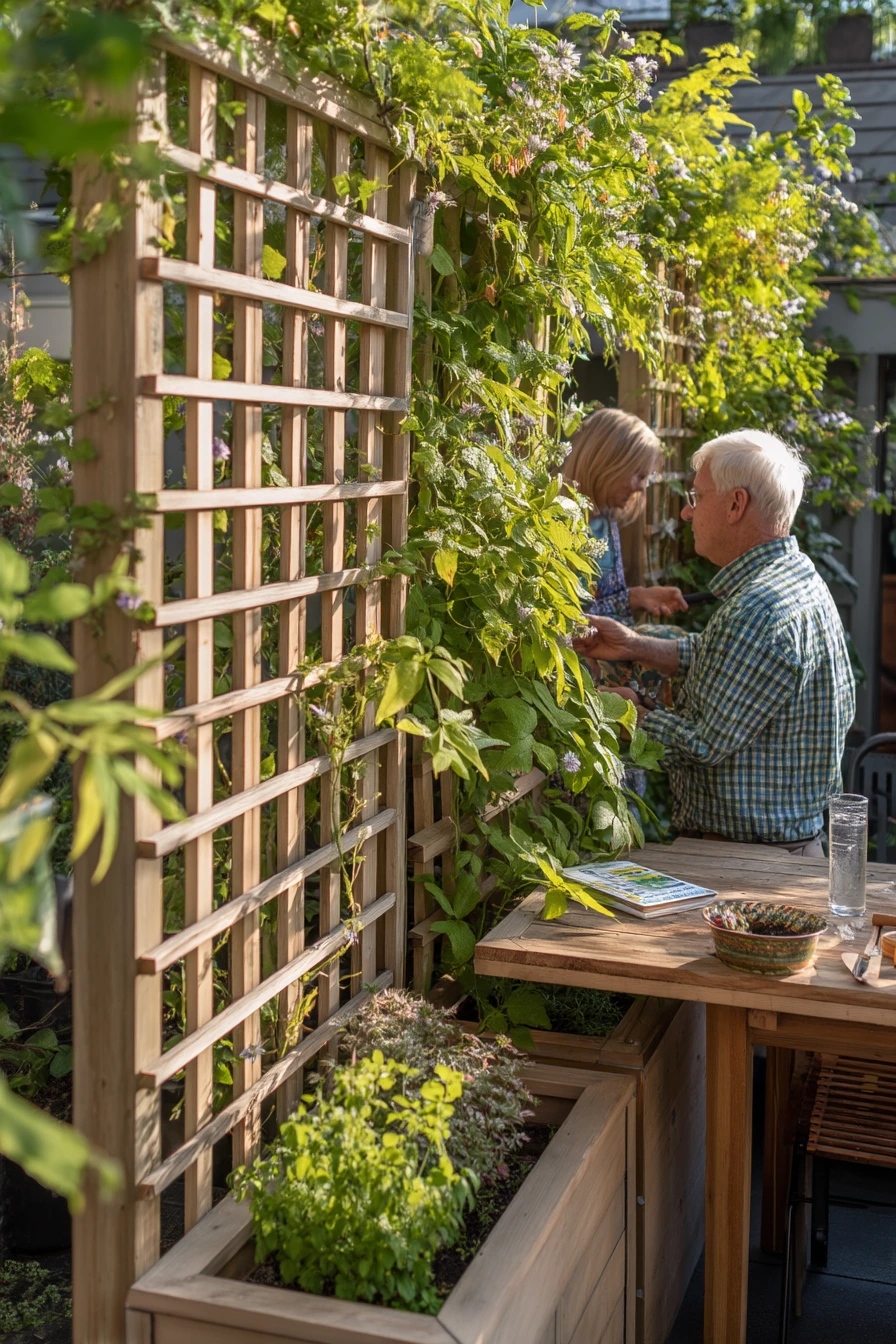 Product-Led Trellis Fence With Climbers