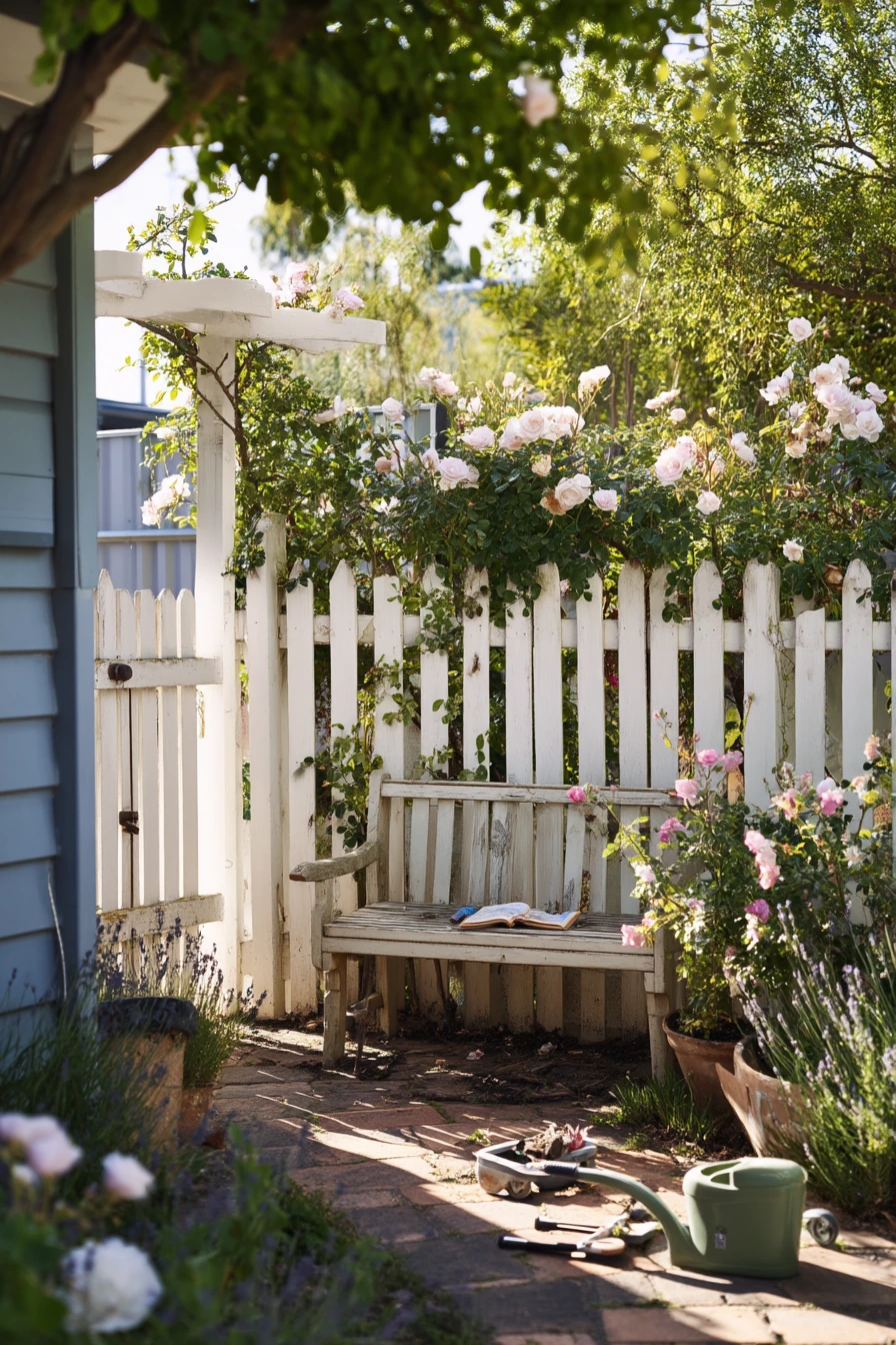Cottage Fence With Climbing Roses