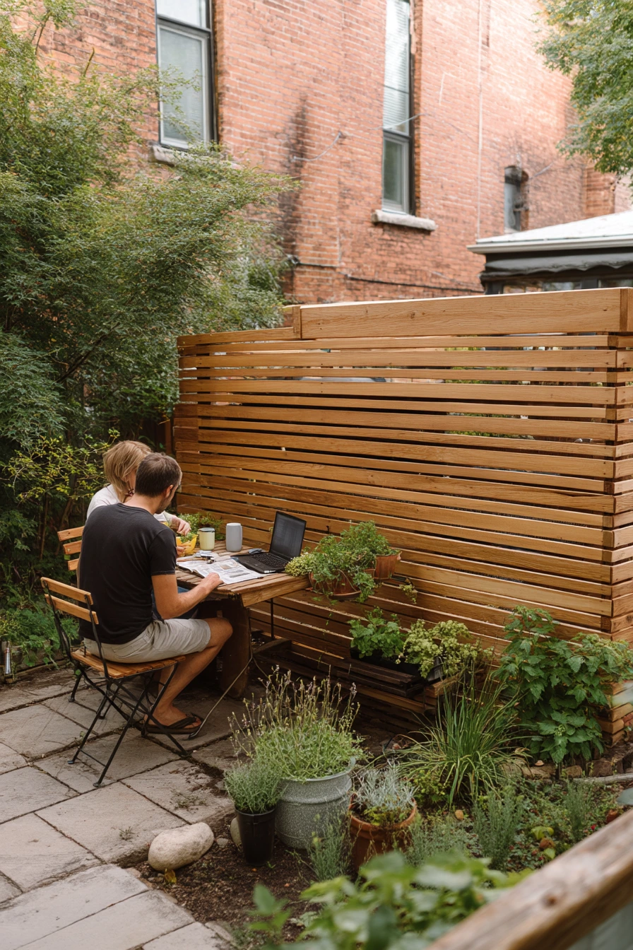 Small Yard Privacy Slat Fence