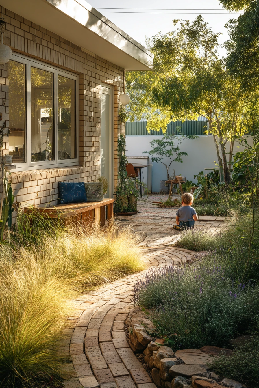 Small Courtyard Path with Native Planting