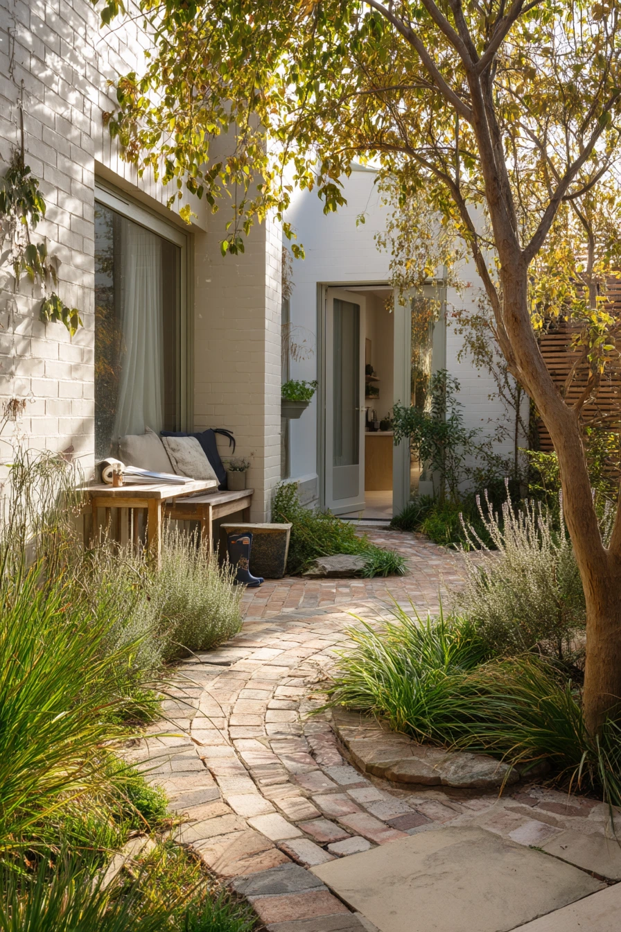 Small Courtyard Path with Native Planting