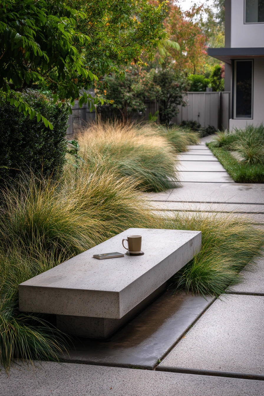 Modern Minimal Garden with Structural Grasses