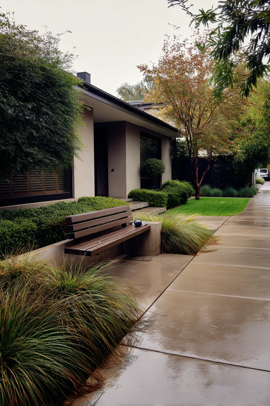 Modern Minimal Garden with Structural Grasses