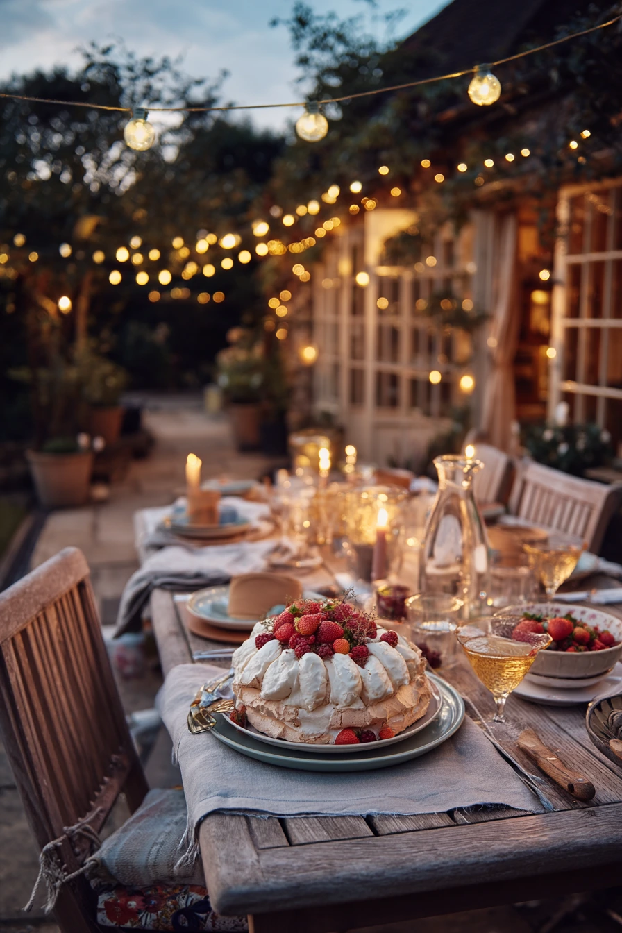 Sunset Dessert Table in the Yard