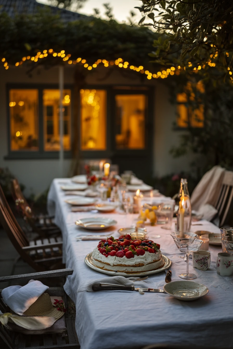 Sunset Dessert Table in the Yard
