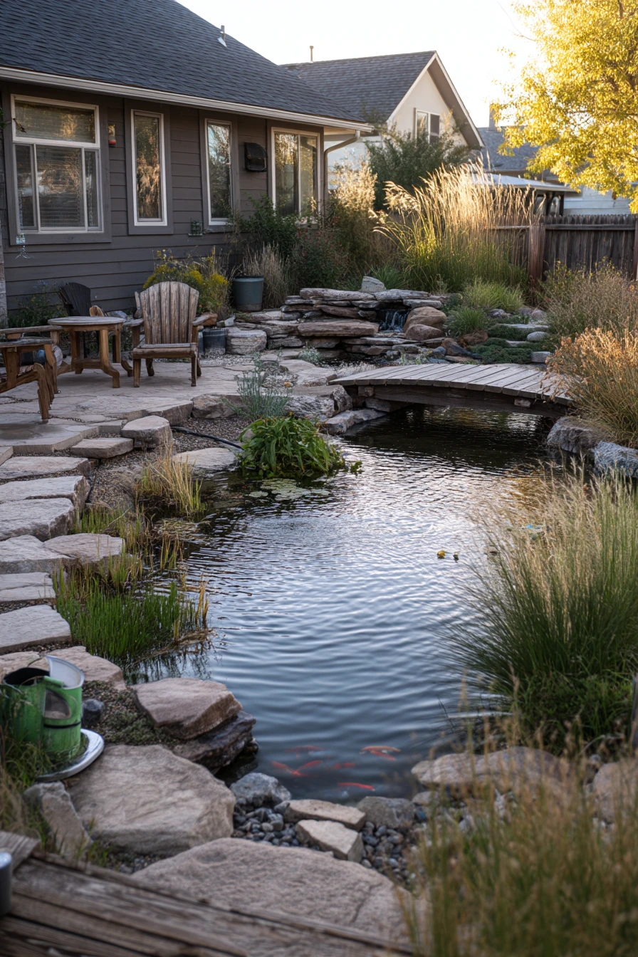 Backyard Pond for a Family Garden