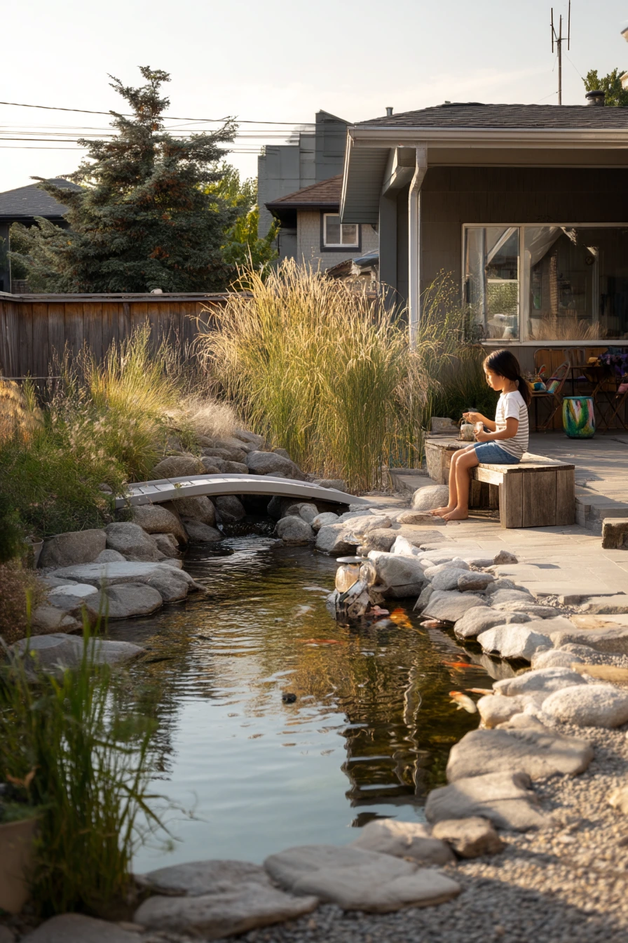 Backyard Pond for a Family Garden